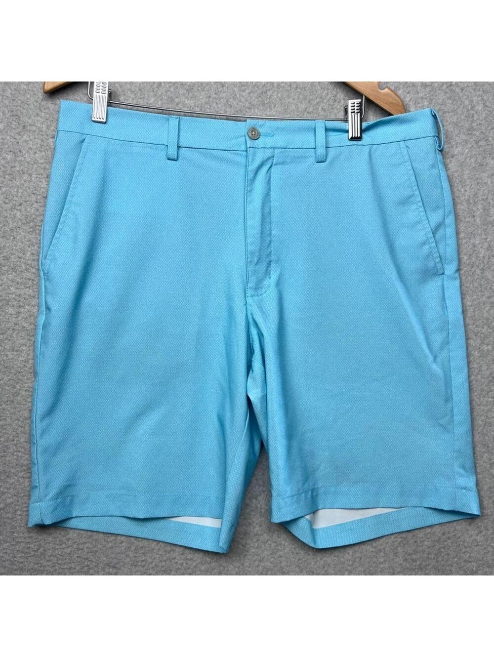 PGA Tour Golf Shorts Mens 36 Blue Performance Stretch Textured Preppy GrandpaCor